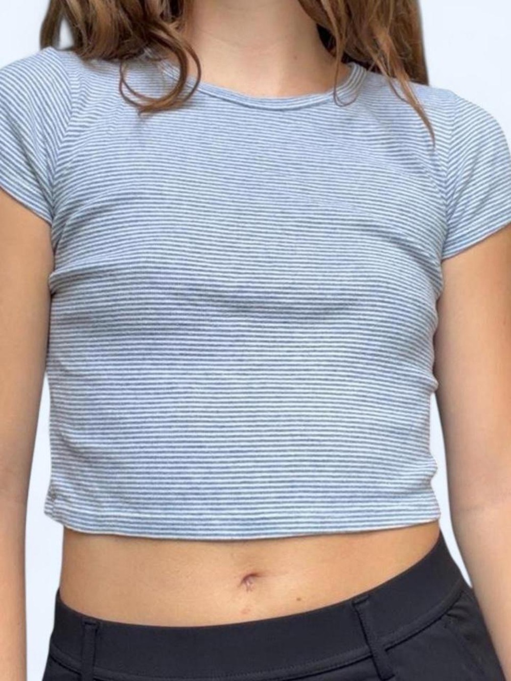 Brandy Melville Blue & White Striped Crop Top